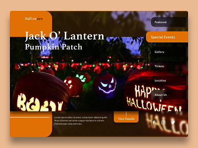 Halloween concept dark design design halloween halloween design hero page pumpkin responsive design responsive web ui ux web web design website