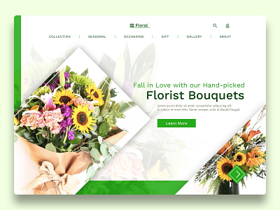 Floral concept design elegant floral florist flower hero page responsive design responsive web ui ux web web design website