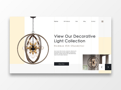 Lamp chandelier concept design elegant flat hero page lamp light light bulb lights product ui ux web web design website