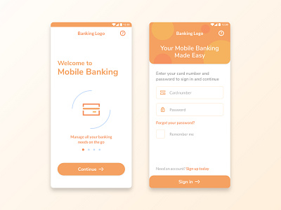 Banking App 1 android app app design app designer banking banking app concept flat log in mobile mobile app mobile design mobile ui register sign in sign up ui ux