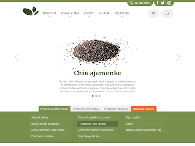Tvornica zdrave hrane homepage shop web webshop