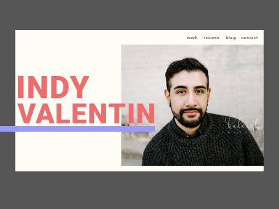 Portfolio landing page example (vocal performer)