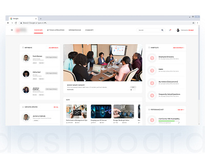 Enterprise intranet dashboard dashboard intranet ui