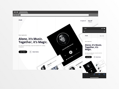 Music App Landing Page Clone app ui codepen html css landing page mobile music music app music player product design rebound ui uidesign uiux website