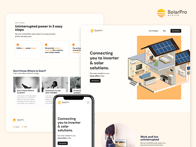 SolarPro Africa - Home Page africa branding experience homepage illustration interface minimal mobile page layout solar sun sunrise ui user web concept web design company web ui design