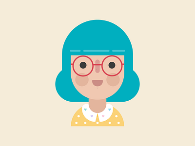 Current Hair Colour avatar beauty cute fashion flat flat design glasses hair kawaii person turquoise