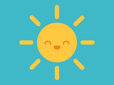 Summer Sun cute dribbbleweeklywarmup happy kawaii smile summer sun vibrant