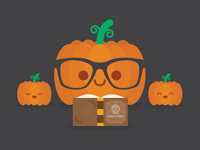 Spooky Stories cute halloween illustration jack o lantern kawaii pumpkin