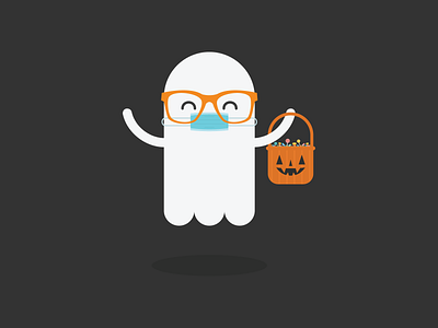 Happy Halloween 2020 candy cute ghost halloween illustration kawaii mask treat trick or treat