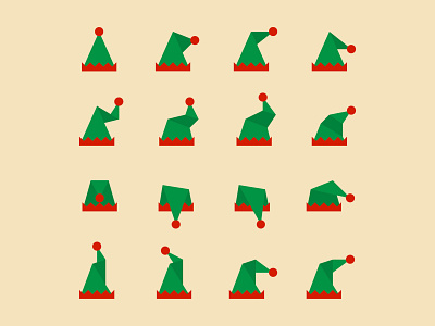 Elf Hats christmas geometric illustration vector xmas