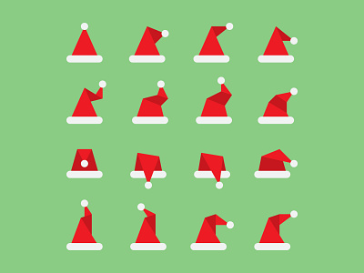 Santa Hats christmas hats illustration santa vector