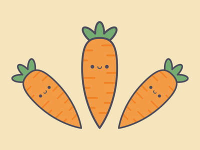 Cute Kawaii Carrots carrot cute flat food kawaii kawaii food orange pixel pixelart vector vegetable