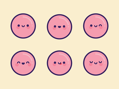 Pink Bubble Emoji cute discord emoji emote emoticon illustration kawaii smiley stickers telegram