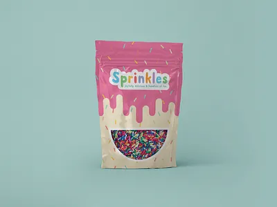 Sprinkles Packaging chocolate cute dribbbleweeklywarmup food happy mint packaging pink smile sprinkle sprinkles strawberry weeklywarmup