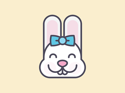 Cute Kawaii Bunny Face bunny cute flat illustration kawaii minimal pixel pixelart rabbit vector