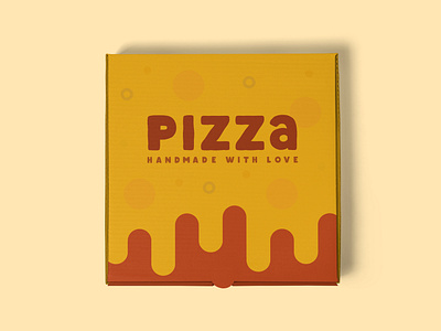 Minimal Pizza Box Design cheese dribble flat food minimal packaging pizza
