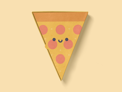 Cute Kawaii Minimal Pizza Box Design