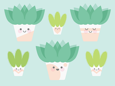 Happy Plants cactus cute kawaii plants succulents