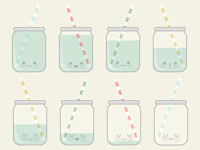 Cute Jars cute digital drink jar kawaii straw water