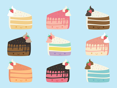 Cute Cakes cake cute digital illustration kawaii yum