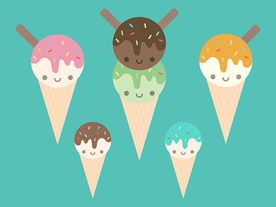 Cute Ice-creams cute ice cream icecream kawaii noms sprinkles