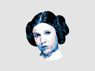 RIP Carrie Fisher carrie fisher geometric low poly tribute