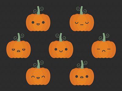 Pumpkins 2017 cute halloween kawaii pumpkin vector