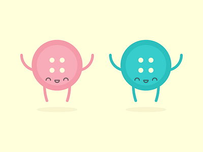 Happy Buttons buttons cute illustration kawaii vector