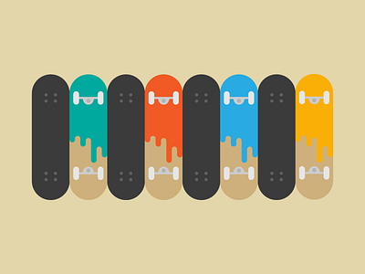 Skate digital flat illustration skate skateboard