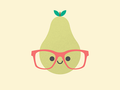 Cute Kawaii Pear cute digital fruit geek glasses health healthy kawaii nerd pear