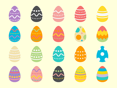 Easter Eggs digital easter easter eggs flat illustration pattern