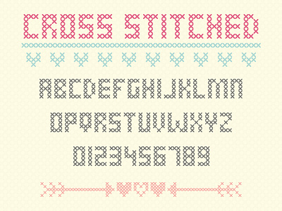 Cross Stitched Font - A free crafty cross stitch font cross stitch font fontself free freebie typeface typography