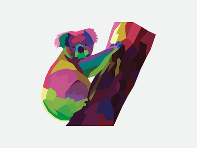 Low Poly Koala geometic illustration koala low poly