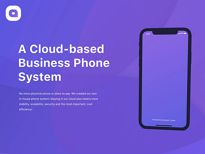 Cloud-base Business Phone System call cloud cloud base dialer dialpad header ios landing page phone purple splash splash screen talk text voicemail