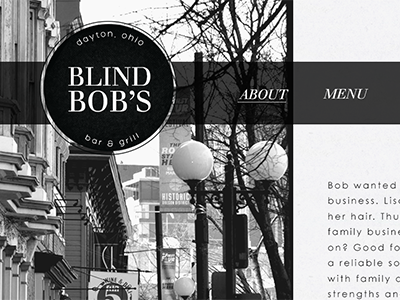 top of blind bob's about page about blind bobs design school web