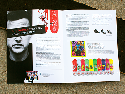 alien workshop newsletter design dyrdek graphic layout newsletter rob skateboard spread