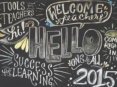 crayons to classrooms chalkboard calligraphy chalk chalkboard crayons hand hello illustration lettering teachers type typography