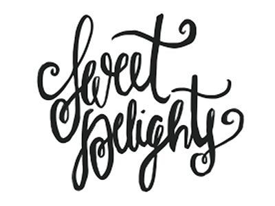 sweet delights bakery design graphic hand lettering type