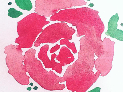 watercolor rose graphic design green illustration pink rose spring watercolor