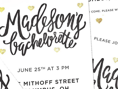 madeson's bachelorette party invites! designer event hand lettering letterer lettering type typography