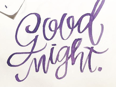 goodnight black calligraphy design handlettering ink moleskine pen type typography white