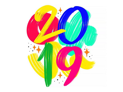 happy new year 2019 art calligraphy design graphic graphic design hand lettering hand type illustration ipad letterer lettering new year new year 2019 procreate type typography