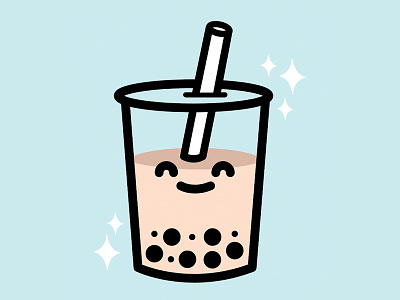bubble tea branding bubble tea cute design graphic design illustration illustrator kawaii vector