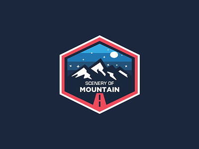 Scenery of Mountain adventure badge design illustration logo badge logo branding logo design logo sport mountain scenery
