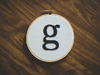 Antialiased Marion antialiased color cross stitch g letter letterform marion sewing thread wood