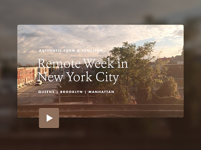 Video: Remote Week in New York City