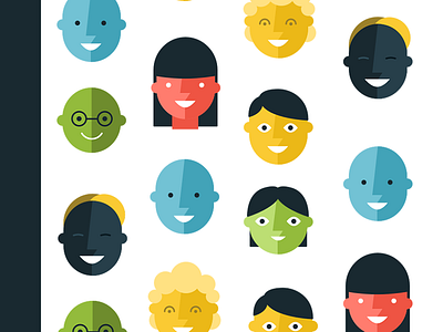 Formlets WIP face head icon illustration landing page people web app