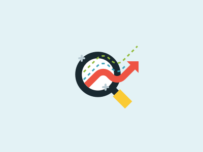 Closer Look at Analytics analytics flat graph icon logo magnifying glass shiny
