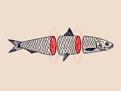 Emo Fish Tattoo cut up drawing fish guts marble meat tattoo