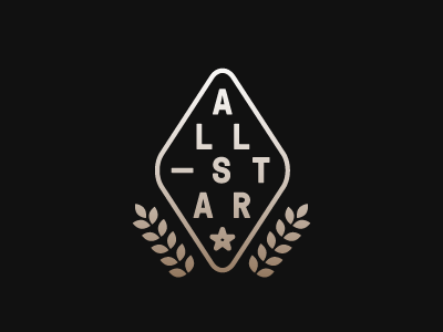 all_star.png leaves lockup logo metalic olive branch star